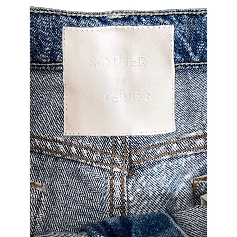 MOTHER Dodger Skimp Cuff Jeans SZ 28 Leap of Faith Straight Light Wash USA - Picture 5 of 12